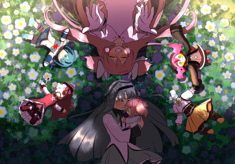 Fan art- A piece designed for a poster in anime con, Madoka magica themed