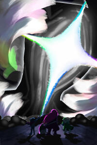 A fight against god A delrarune fan illistration